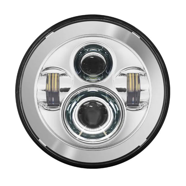 7" LED Chrome Headlight (Daymaker Replacement) with Auxiliary Passing Lamps for Harley® Batwing Fairing & Softail