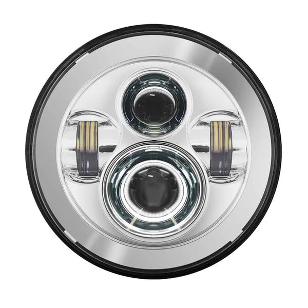 7" LED Chrome Headlight (Daymaker Replacement) with Auxiliary Passing Lamps for Harley® Road King