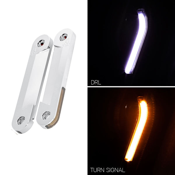 HOGWORKZ® Street Glide and Road King Billet Fork Turn / DRL Signals for '14-'25 | Chrome