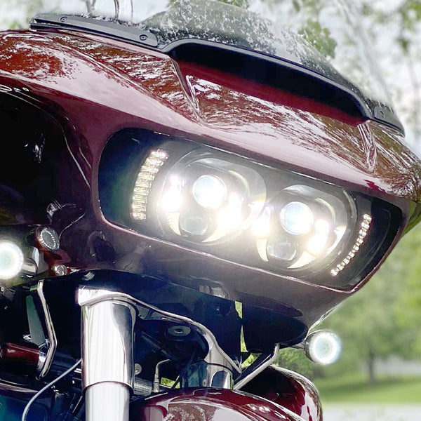 HOGWORKZ® Road Glide Visionz LED Turn Signal / DRL Vent Inserts for Harley® Road Glide '15-'25 | Chrome