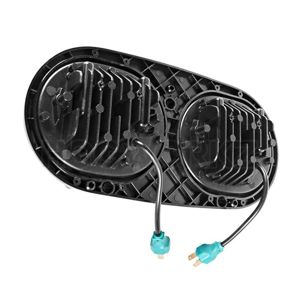 HOGWORKZ® Dual LED Chrome HALOMAKER® Headlight for Harley® Road Glide '98-'13