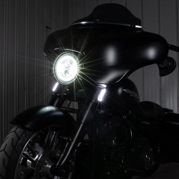 HOGWORKZ® Street Glide and Road King Billet Fork Turn / DRL Signals for '14-'25 | Black