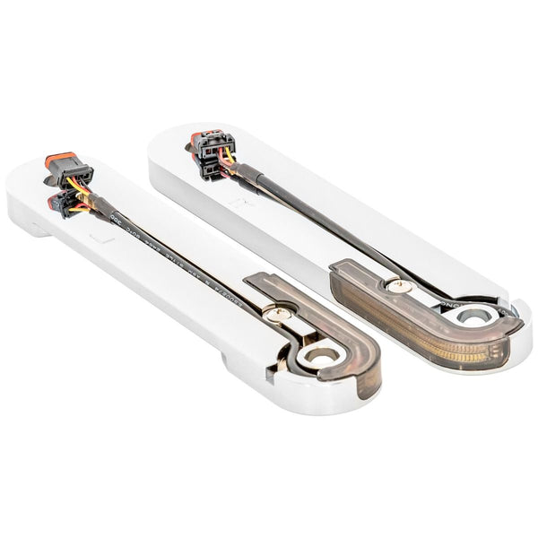 HOGWORKZ® Street Glide and Road King Billet Fork Turn / DRL Signals for '14-'25 | Chrome