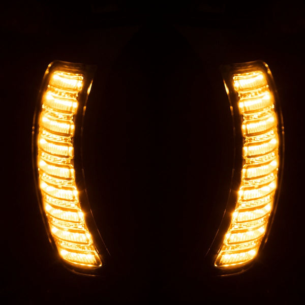 HOGWORKZ® Road Glide Visionz LED Turn Signal / DRL Vent Inserts for Harley® Road Glide '15-'25 | Chrome