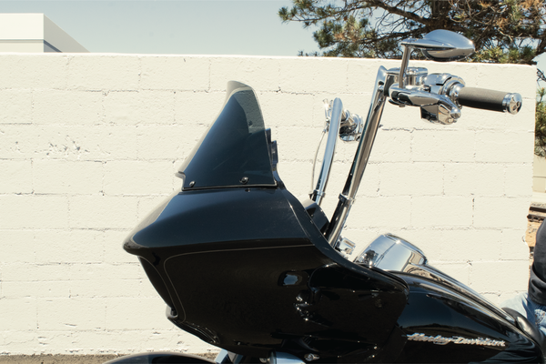 Long shop rider windshield