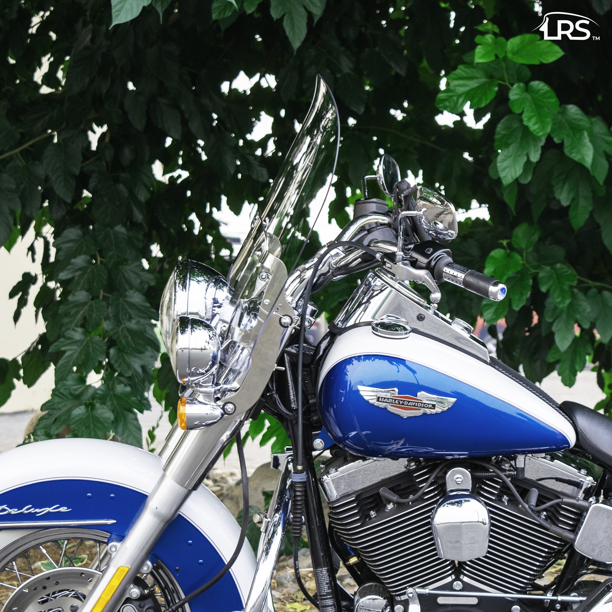 Long Ride Shields Nostalgia Recurve Windshield for Harley Davidson Heritage 20 Clear